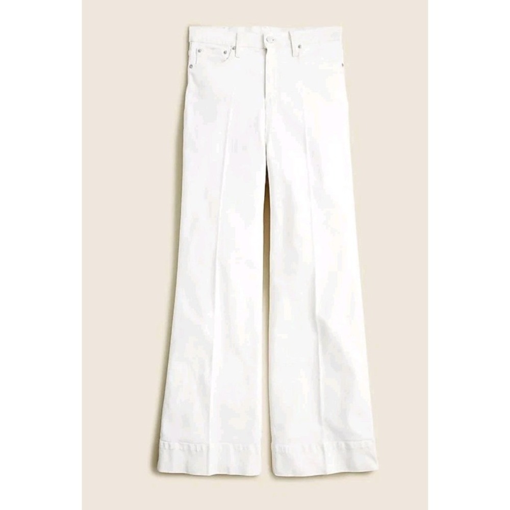 J.Crew Wide Leg White Jeans High Rise Size 32 NWT Preppy Capsule Wardrobe Staple - Picture 6 of 6